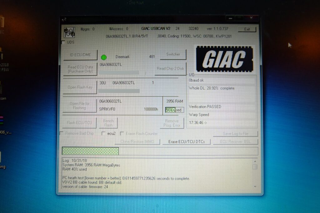 POLO GTI 9N「GIAC Tuning Data Install」