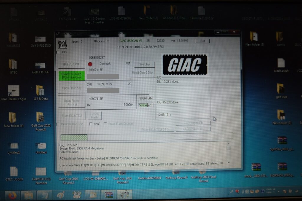 Golf 5 GTI「GIAC Tuning Data インストール、ナンバー灯 LED、リアアッパーマウント・バンプラバー」